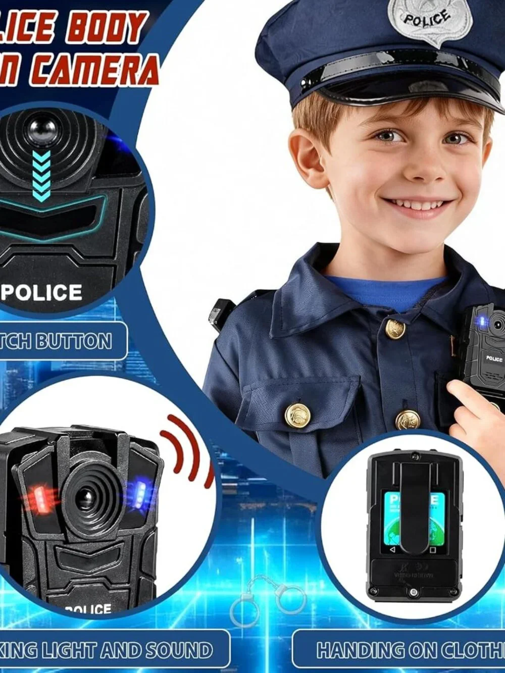 9Pcs Police Toys, Police Costume Accessories for Kids, Cop Costume Accessories,